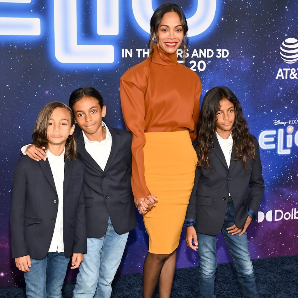 Zoe Saldaña’s Kids Cy & Bowie Join Her Elio Interview