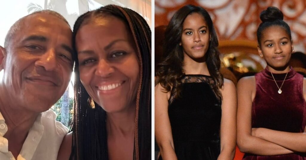 Barack And Michelle Obama Share Rare Photo With Daughters