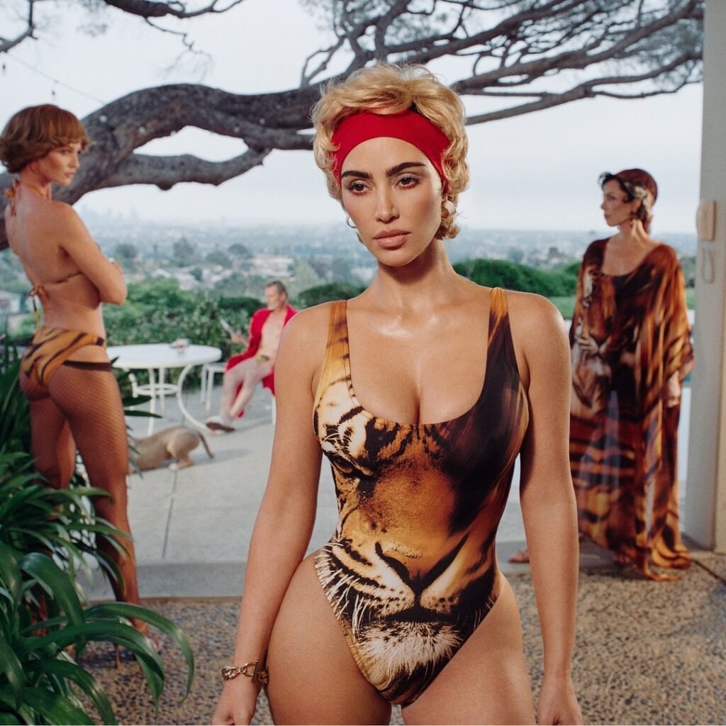 Kim Kardashian’s SKIMS Drops Roberto Cavalli Animal Print Swim Collection